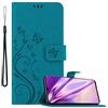 Cadorabo Custodia Libro per Huawei P30 in BLU FIORE - in Design di Fiore con Chiusura Magnetica, Funzione Stand e 3 Vani di Carte - Portafoglio Cover Case Wallet Book Etui Protezione