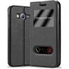 Cadorabo Custodia Libro per Samsung Galaxy J3 / J3 DUOS 2016 in NERO COMETA - con Funzione Stand e Chiusura Magnetica - Portafoglio Cover Case Wallet Book Etui Protezione