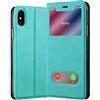 Cadorabo Custodia Libro per Apple iPhone XS MAX in TURCHESE MENTA - con Funzione Stand e Chiusura Magnetica - Portafoglio Cover Case Wallet Book Etui Protezione