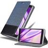 Cadorabo Custodia Libro per WIKO TOMMY 3 in AZZURRO SCURO NERO - con Vani di Carte, Funzione Stand e Chiusura Magnetica - Portafoglio Cover Case Wallet Book Etui Protezione