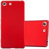 Cadorabo Custodia per Sony Xperia M5 in Rosso Metallo - Rigida Cover Protettiva Sottile con Bordo Protezione - Back Hard Case Ultra Slim Bumper Antiurto Guscio Plastica