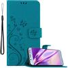 Cadorabo Custodia Libro per Samsung Galaxy J5 2017 in BLU FIORE - in Design di Fiore con Chiusura Magnetica, Funzione Stand e 3 Vani di Carte - Portafoglio Cover Case Wallet Book Etui Protezione