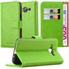 Cadorabo Custodia Libro per Samsung Galaxy J3 2016 in VERDE ERBE - con Vani di Carte, Funzione Stand e Chiusura Magnetica - Portafoglio Cover Case Wallet Book Etui Protezione