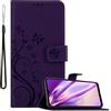 Cadorabo Custodia Libro compatibile con Samsung Galaxy A32 5G in LILLA SCURO FIORE - in Design di Fiore con Chiusura Magnetica, Funzione Stand e 3 Vani di Carte - Cover Case Wallet Book Etui