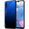 Cadorabo Custodia compatibile con Samsung Galaxy A50 4G / A50s / A30s in BLU - NERO - Coperchio protettivo bicolore in silicone TPU e retro in vetro temperato