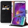 Cadorabo Custodia Libro per Samsung Galaxy Note 4 in Nero Grafite - con Vani di Carte, Funzione Stand e Chiusura Magnetica - Portafoglio Cover Case Wallet Book Etui Protezione