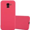 Cadorabo Custodia per Samsung Galaxy A5 2018 in Candy Rosso - Morbida Cover Protettiva Sottile di Silicone TPU con Bordo Protezione - Ultra Slim Case Antiurto Gel Back Bumper Guscio