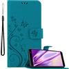 Cadorabo Custodia Libro compatibile con Samsung Galaxy J6 2018 in BLU FIORE - in Design di Fiore con Chiusura Magnetica, Funzione Stand e 3 Vani di Carte - Cover Case Wallet Book Etui Protezione