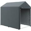 Outsunny Capanno Attrezzi anti UV con Ingresso a Zip, in Acciaio Zincato e Tessuto PE,120x179x165 cm, Grigio Scuro
