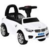 HOMCOM Macchinina per Bambini Cavalcabile con Volante, Fari e Musiche, Età 18-36 Mesi, Bianco