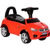 HOMCOM Macchinina per Bambini Cavalcabile con Volante, Fari e Musiche, Età 18-36 Mesi, Rosso