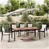 vidaXL Tavolo da Giardino Piano Legno Nero Polyrattan Massello Acacia