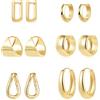 ALEXCRAFT Orecchini Donna Argento 925 Ago a Cerchio Oro Placcato Orecchini Cerchio Dorati Piccoli Placcati Oro Mini Hoops Cerchietti 6 Buchi