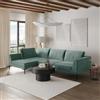 DEGHI Divano angolare 3 posti in tessuto verde salvia effetto maglia con chaise longue sinistra - Renesmee