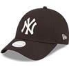 New Era York Yankees MLB Metallic Logo Black Silver 9Forty Adjustable Women cap - One-Size