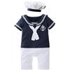 Lito Angels Vestito Costume Completo Body Marinaio con Cappello per Bimbo Taglia 3-6 mesi, Blu Navy