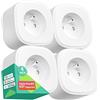 meross Smart Plug WiFi (tipo E), Smart Plug compatibile con Alexa, Google Home e SmartThings, presa francese con telecomando, controllo vocale e funzione orario
