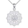 Vadmans Collana Fiore di Loto Regalo Collana con Ciondolo di Loto in Argento Sterling 925 Fiore di Loto Gioielli di Loto per le Donne (04-Aprile)