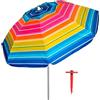 Pincho Ombrellone da spiaggia antivento, 200 cm,grande ombrellone, tetto di ventilazione, protezione UV 50, materiali di qualità, la struttura in alluminio resistente, 8 stecche in fibra di vetro.