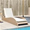 vidaXL Lettino Prendisole con Cuscino Beige 60x205x73 cm in Polyrattan