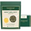 VAHDAM, Tè Verde alla Menta (50 Tazze) | Te Verde in Foglie con 100% Pura Menta Piperita | Da Giardini di Alta Quota | Da Preparare Caldo o Freddo | Sottovuoto |