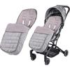 XINCHIA Coprigambe universale per passeggino in pile foderato, impermeabile e antivento, 2 in 1, fodera per passeggino invernale calda, smontabile, fodera per passeggino per neonati e bambini con chiusura a