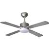 BEL AIR HOME - Ventilatore da Soffitto con Luce LED Integrata 20W - Motore DC Silenzioso - Funzione REVERSE per Estate/Inverno - Telecomando Incluso - Argento/Faggio, Vetro