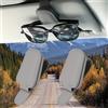TIESOME Porta occhiali da sole per auto, 2 pezzi, supporto per occhiali da sole per auto, parasole magnetico, in pelle, con clip parasole, organizer per occhiali da auto (grigio scuro)