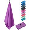 Fit-Flip Asciugamani microfibra - il perfetto telo mare grande - asciugamano palestra compatto e ultraleggero - ideale per piscina, viaggio e sport (1x 50x100cm Viola Porpora)