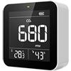 Temtop Misuratore di Qualità dell'aria Intelligente, rivelatore per CO2 PM2.5 HCHO TVOC AQI, Indicatore di Qualità dell'aria in Tempo Reale, Sveglia, Bianco C10