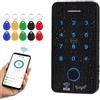 FUSYTULY WiFi Tuya Smart RFID Tastiera di Controllo Accessi IP68 Impermeabile Controllore di Accesso Biometrico Delle Impronte Toccare Sistema 125KHz / 13.56MHz WG26/34 + 10pz Portachiavi