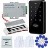 FTSTech Kit di Controllo Accessi Porta Impermeabile IP68 Tastiera 125KHz + Alimentatore + Serratura Elettrica + Pulsante di Uscita + 10 Portachiavi Carte (Magnetic Lock)
