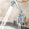 TENGYIF Rubinetto da Bagno in Lega Elettrica Placcato Miscelatore Lavabo 1080° Rotante, Rubinetto Miscelatore con Tubo di Collegamento Acqua Calda / Fredda 60 cm, 2 Modalità di Uscita Acqua Cucina (Grgent)