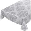 ANRO Tovaglia Cerata, Lavabile, Grigio Chiaro, Motivo viticci, Barocco, arabesco, 100 x 140 cm, Asciugamani