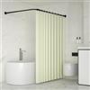 YOFOQ Bastone Tenda Doccia Angolare, Asta Tenda Doccia Regolabile 62-94x141-174 cm, Bastone Doccia in Acciaio Inossidabile, Vasca da bagno e doccia, con 16 Anelli per Tenda da Doccia