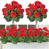 ASTNIC 2 pz Fiori artificiali, Geranio artificiale Fiori di seta per Outdoor Indoor, decorativo Fiori artificiali in vaso, resistente UV di plastica Fau Fiori Patio Garden Party Table Decor (rosso)