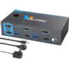 AURANOWSTORE 2 X 2 KVM Switch 2 PC 2 Monitor HDMI DP, USB 3.0 KVM Switch 2 Monitor