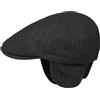 LIPODO Coppola con Paraorecchie Thinsulate Uomo - Cappellino in Lana Cappello Piatto Visiera, paraorecchie, Autunno/Inverno - M (57-58 cm) Antracite