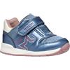 Geox B Rishon Girl A, Scarpe Primi Passi Bimba 0-24, Dk Sky off White, 24 EU