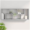 Gecheer Scaffale a Parete,Mensola Galleggiante,Libreria da Parete,Mensola da Parete a Forma Rettangolare,Scaffale Murale,Mensole cubo da Parete,Scaffale da Parete,in Legno,Grigio Cemento 36x16x90 cm