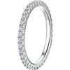 Suplight Fedina Donna Argento 925 Anello a Fascia Argento con Brillantini Zirconi Fedina Fidanzamento Coppia Anello di Matrimonio Matrimonio Misura 14,5