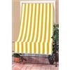 HOME ZEN HOUSEHOLD LINEN Tenda da Sole a Righe RIVERS per Balcone e Finestra Esterno, Poliestere Leggero, Filtra Luce Solare, Varie Misure e Colori, con Frange e Anelli di Plastica 145X250 CM RIGHE LARGHE GIALLE