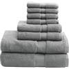 Madison Park Signature Set di Asciugamani Lusso in 100% Cotone, 800 g/m² Altamente Assorbente, ad Asciugatura Rapida, qualità alberghiera e Spa per Il Bagno, Grigio, Multi-Sizes