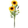 Flair Flower Set di 4 fiori artificiali di girasole, cardo e ramoscello di tifo, fiori di seta, fiore singolo, ramo autunnale, fiori autunnali, fiori autunnali, fiori autunnali, fiori artificiali