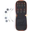 KnitPro Ginger - Set di ferri da maglia, mini perni intercambiabili, 2 cavi da 25 cm, tappi terminali, chiavi per cavi, custodia in ecopelle, 3, 3,5, 4, 4,5, 5, 5, 5,5, 6 mm