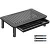 BONTEC Supporto per Monitor con Cassetto con Piattaforma a Rete per Laptop, Computer, iMac, PC, Fino a 20KG