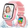 XINGHESF Smartwatch Bambini 4G, Orologio Smartwatch per Bambini con GPS, SOS, Videochiamate, Impermeabile, Modalità Scuola, Smartwatch Bambini con Contapassi, Calcolatrici, 2 Cinturini+1 Pellicola, Rosa