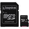 Kingston SDC10G2/256GB Scheda MicroSD da 256 GB, Classe 10, UHS-I, 45 MB/s, con Adattatore SD, Nero