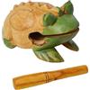 A-Star Rana in legno fatta a mano Guiro Tone Block, 12 cm con battitore