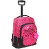 Carrera Trolley Scuola Bambina Stardust Fucsia - 2 in 1 Zaino - Stelle Olografiche - Ruote Anti-Rumore - Lt 35 - Barra Regolabile in Due Altezze - Perfetto per Scuola e Viaggio